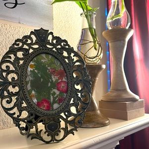 Vintage Metal Frame with Pressed flowers